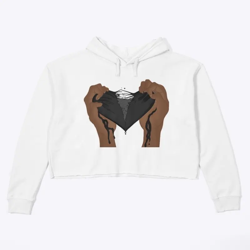 Women's White Crop Hoodie