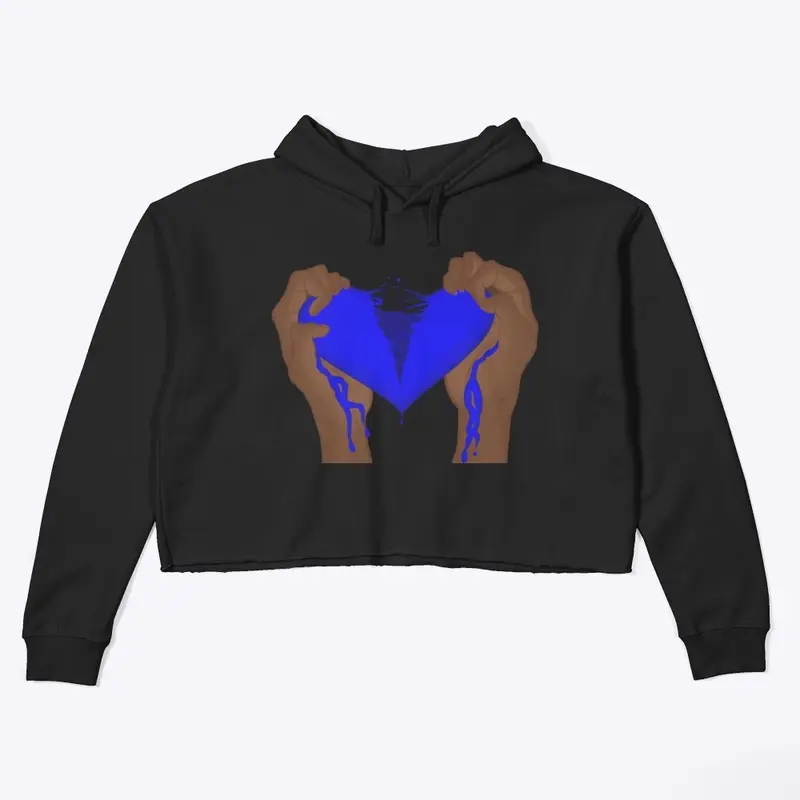 Women's Blue Crop Hoodie