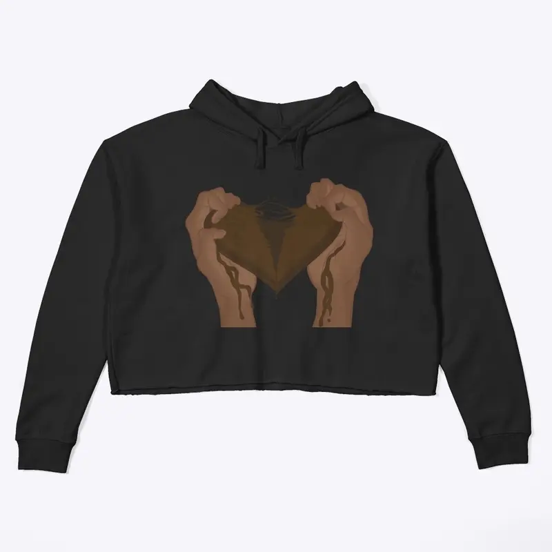 Women's Brown Crop Hoodie