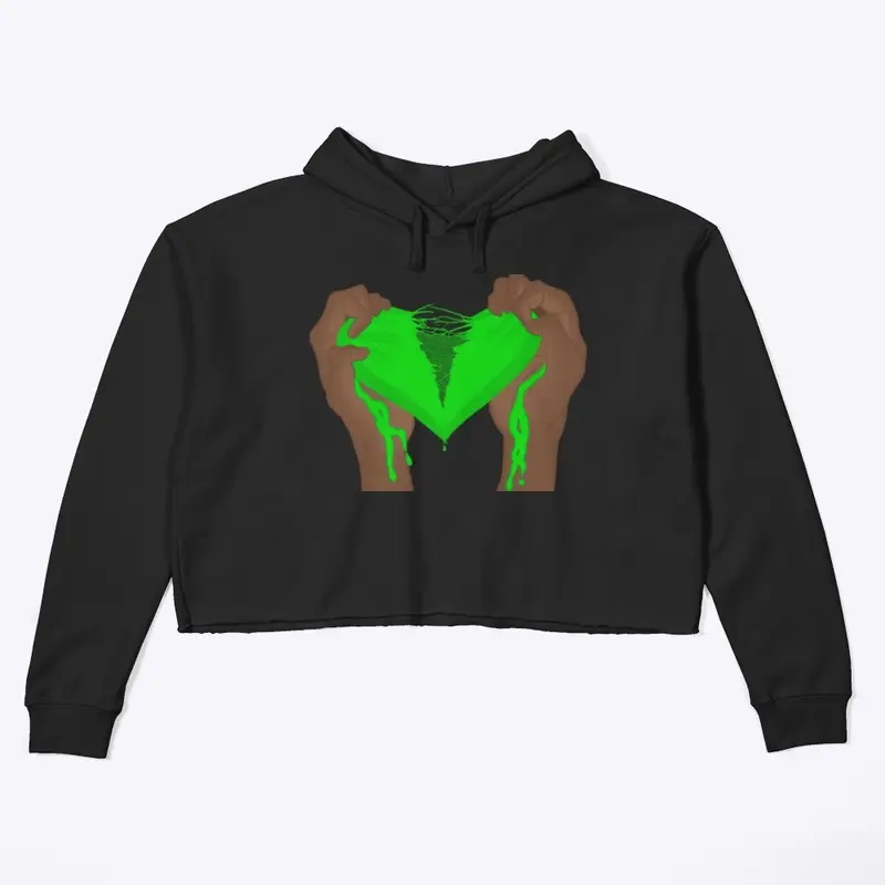 Women's Green Crop Hoodie